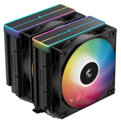 Кулер для процессора DEEPCOOL AG620 BK ARGB V2 LGA20XX/1700/1200/115X/AM5/AM4 (9шт/кор, TDP 260W, PWM, ARGB DUAL Fan 120mm, 6 тепл. трубок, черный) RET