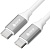 GCR Кабель 1.0m Type C-C POWER DELIVERY 18 W, белый, силикон, AL case серебро, белый ПВХ, 28/22 AWG (GCR-52362)