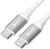 GCR Кабель 1.0m Type C-C POWER DELIVERY 18 W, белый, силикон, AL case серебро, белый ПВХ, 28/22 AWG (GCR-52362)