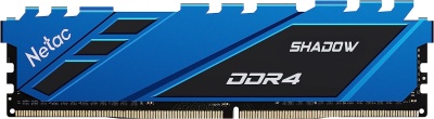 Память DIMM DDR4 16Gb PC21300 2666MHz CL19 Netac Shadow blue с радиатором (NTSDD4P26SP-16B)