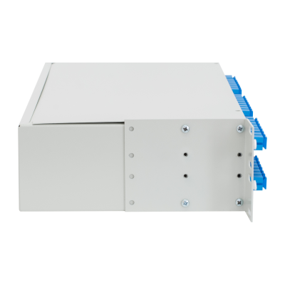 Кросс оптический 19" (ШКОС) укомплектованный на 48 SC портов (комплект с розетками и пигтейлами)