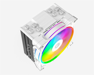 Кулер для процессора ID-COOLING SE-214-XT ZF WHITE LGA1700/1200/115X/AM5/AM4 (16шт/кор, TDP 180W, PWM, 4 тепл.трубки прямого контакта, FAN 120mm, Addressable RGB LED, белый) RET