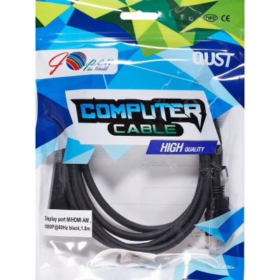 Кабель-переходник DisplayPort M-> HDMI M 1.8m iOpen (Aopen/Qust) <ACG494-1.8M> VCOM Кабель-переходник AOpen/Qust DisplayPort M/HDMI M (ACG494-1.8M)