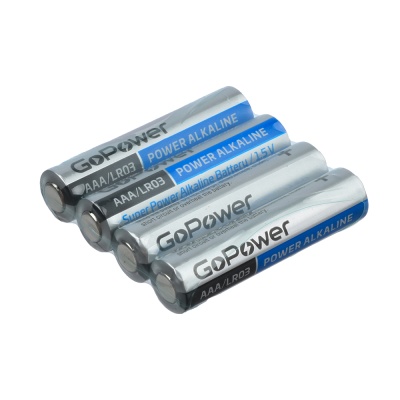 Батарейка GOPOWER (00-00017749) LR03 AAA BOX20 SHRINK 4 ALKALINE 1.5V