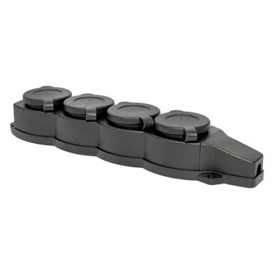 EKF RPS-020-16-230-44 Розетка четырехместная с защит. крышками каучуковая 230В 2P+PE 16A IP44 EKF PROxima