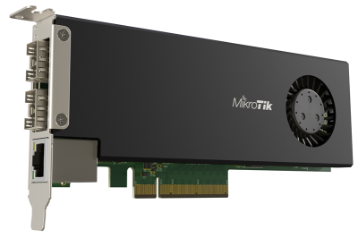 Маршрутизатор MikroTik Cloud Core Router 2004-1G-2XS-PCIe network interface card with quad-core ARMv8 64-bit AL32400 CPU, 4GB RAM, 2x25G SFP28 cages, 1xGbit LAN, RouterOS L6 (CCR2004-1G-2XS-PCIe)