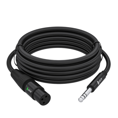 GCR Кабель 7.0m  микрофонный stereo jack 6,35mm / XLR, M/F, черный, AL case черный,  GCR-53440 (GCR-53440)