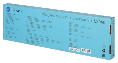 Клавиатура Оклик 550ML черный USB slim Multimedia LED