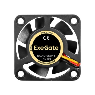 Exegate EX295193RUS Вентилятор 5В DC ExeGate EX04010S3P-5 (40x40x10 мм, Sleeve bearing (подшипник скольжения), 3pin, 5000RPM, 24dBA)