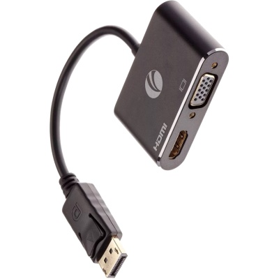 Кабель-переходник DisplayPort(M) ---> HDMI(F)+VGA(F)4K@30Hz VCOM Allum shell<CG640M-0.15> Кабель-переходник VCOM DisplayPort M/HDMI F/VGA F (CG640M-0.15)