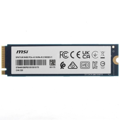 SSD накопитель MSI PCIE 4.0 NVME M.2 500GB SPATIUM M450 500GB V1