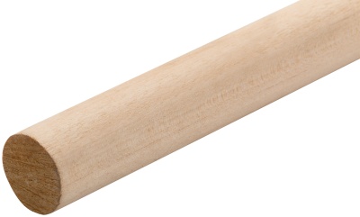 Черенок березовый для щеток, грабель, мётл, диаметр 25 мм, L=1200 мм, первый сорт