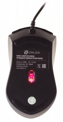 Мышь Оклик 245M черный оптическая (1000dpi) USB (3but)