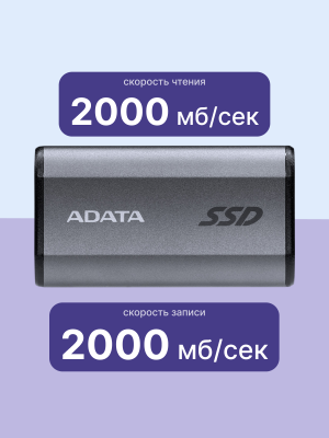 Внешний накопитель A-DATA Portable SSD 1TB SE880 USB-C AELI-SE880-1TCGY SE880 2.5" серый