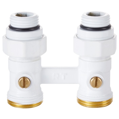 Узел нижнего подключения Royal Thermo прямой 1/2"х3/4" EK (белый)