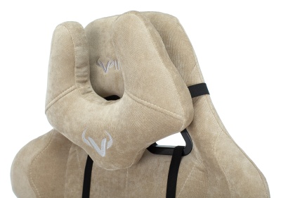 Кресло игровое Бюрократ VIKING KNIGHT Fabric песочный Light-21 с подголов. крестовина металл