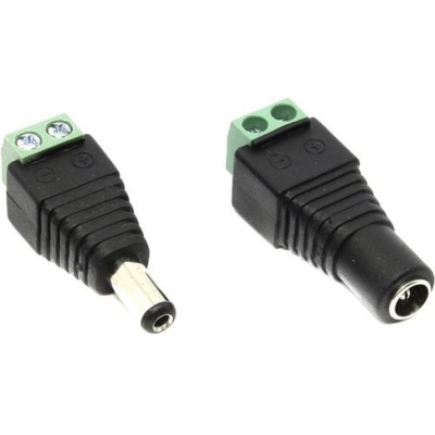 ORIENT C662, Комплект переходников питания для видеокамер, DC(F)-Screw + Screw-DC(M), винт.разъемы