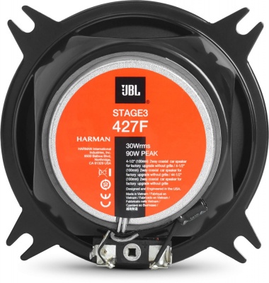Колонки автомобильные JBL Stage3 427F (без решетки) 90Вт 90дБ 3Ом 10см (4дюйм) (ком.:2кол.) коаксиальные двухполосные
