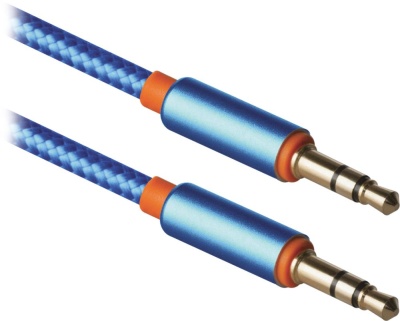 Кабель AUDIO 3.5MM 1.2M BLUE JACK M- JACK M 87512 DEFENDER