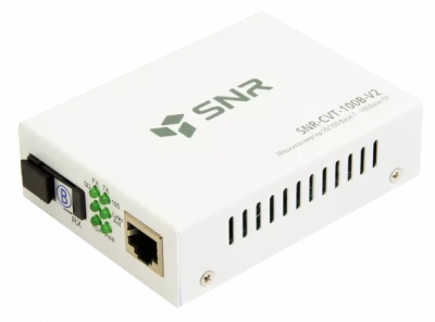 SNR Медиаконвертер  10/100-Base-T / 100Base-FX, Tx/Rx: 1310/1550нм, V2 (Rev.M) (SNR-CVT-100A-V2 (Rev.M))