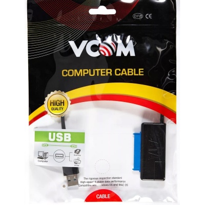 Кабель-адаптер USB3.0 ---SATA III 2.5/3,5"+SSD, правый угол, VCOM <CU817A> Кабель-адаптер VCOM VCOM USB 3.0 M/SATA III F (CU817A)