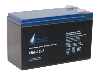 Парус-электро Аккумуляторная батарея для ИБП  HM-12-7 (AGM/12В/7,2Ач/клемма F2) (HM-12-7)