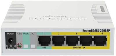 Коммутатор MikroTik RB260GSP CSS106-1G-4P-1S 5G 1SFP 5PoE управляемый