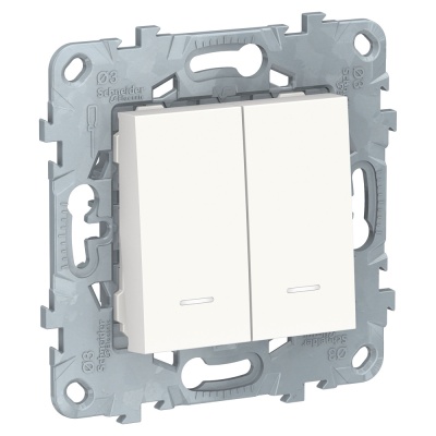 Выключатель Schneider Electric Unica New скрыт. 2кл. с подсветкой IP21 белый (NU521118N)