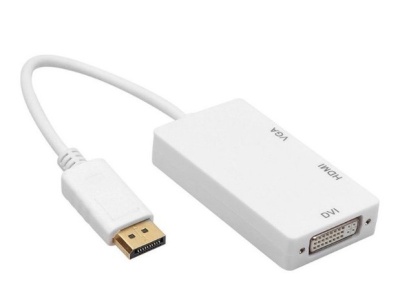 ORIENT Кабель-адаптер  DisplayPort M C309W -> HDMI/ DVI-I/ VGA, длина 0.2 метра, белый (30742)