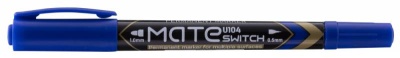 Маркер перманентный Deli EU10430 Mate двойной пиш. наконечник 0.5-1мм синий