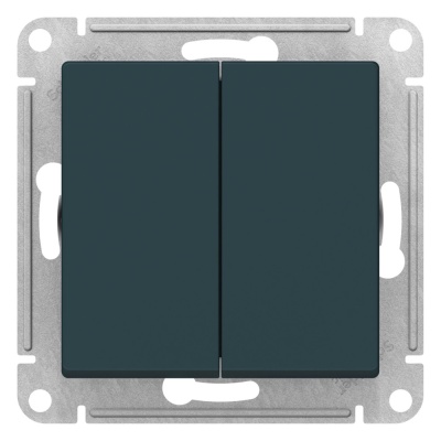 Переключатель ATLASDESIGN 2-клавишный переключатель, перекрестный, 2 x сх. 7, 10АХ, механизм, ИЗУМРУД