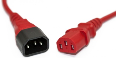 Hyperline PWC-IEC13-IEC14-5.0-RD кабель питания монитор-компьютер IEC 320 C13 - IEC 320 C14 (3x1.0), 10A, прямая вилка, 5 м, цвет красный