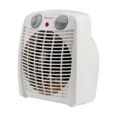 Тепловентилятор электрический настольный 2кВт со спиральным нагревательным элементом, белый Rexant