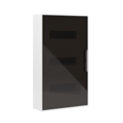 Щит 36 модулей настенный  FRAME, белый, с тонированной дверцей, с 4 шинами PEN на 8 и 10 отверстий