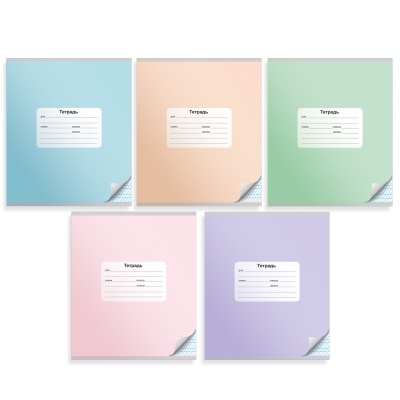 Тетрадь Silwerhof 721480-12 12л. част.кос.лин. A5 Монохром 5диз. мел.карт. скрепка