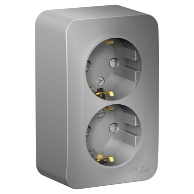 Systeme electric BLNRA011213 BLANCA О/У РОЗЕТКА двойная с заземл. со шторк. ИЗОЛ.ПЛ.,16А,250В,АЛЮМИНИЙ