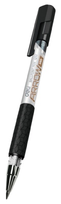 Ручка шариковая Deli EQ10-BK Arrow 0.7мм резин. манжета серый металлик/черный черные чернила