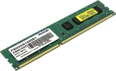 Модуль памяти PATRIOT Signature Line DDR3 Module capacity 4Гб 1333 МГц Множитель частоты шины 9 1.5 В PSD34G133381