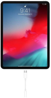 Переходник Apple MU7E2ZM/A mini-Jack 3.5 (f) USB Type-C (m) белый