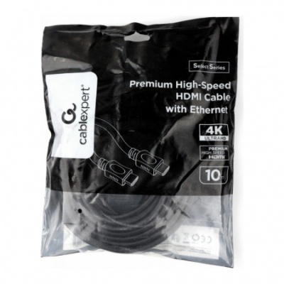 Кабель HDMI Cablexpert CC-HDMI4L-10M (10м, v2.0, 19M/19M, серия Light, черный, позол.разъемы, экран, пакет) (CC-HDMI4L-10M)