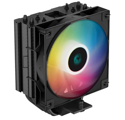 Кулер для процессора DEEPCOOL AG400 BK ARGB LGA1700/1200/115X/AM5/AM4 (18шт/кор, TDP 220W, PWM, ARGB Fan 120mm, 4 тепл. Трубки, черный) RET (AG400 BK ARGB)