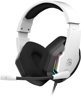 Наушники с микрофоном A4Tech Bloody G260p белый/черный 2м мониторные USB оголовье (G260P)