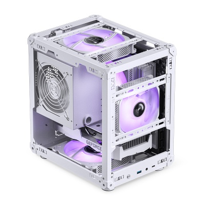 Корпус без блока питания Case JONSBO C6-ITX, Micro-Tower, no fan, 1xUSB-A 3.0 + 1xUSB-C 3.1, mDTX, mITX White