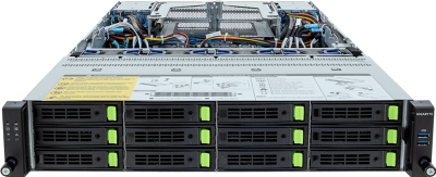 Серверная платформа Gigabyte Server Platform R283-Z94 Rev.3x / 2U / 2xAMD (9004/9005) / 2xHS / 24xDIMM / 12xLFF NVME/SAS/SATA + 4xSFF SATA/SAS + 3xM.2 PCIe Gen3 / 2x1GbE / 2xOCP 3.0 / 2xFHHL / 2x1600W / Rails / 1Y