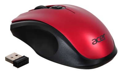 Мышь Acer OMR032 черный/красный оптическая (1600dpi) беспроводная USB (3but)