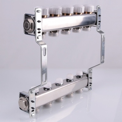 Блок коллекторный с ручными регулировочными клапанами 1'X6 вых+евроконус 3/4'