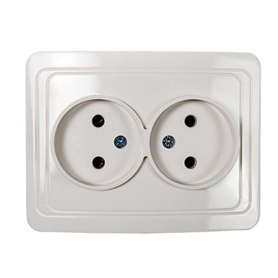 Розетка 2-м СП Classico 2102 16А IP20 бел. ASD / IN HOME 4680005959914