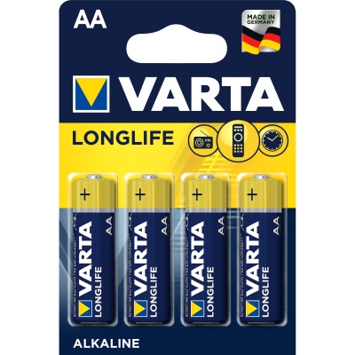 Батарейка Varta LONGLIFE LR6 AA BL4 Alkaline 1.5V (4106) (4/80/400) Varta LONGLIFE LR6 AA (04106101414)
