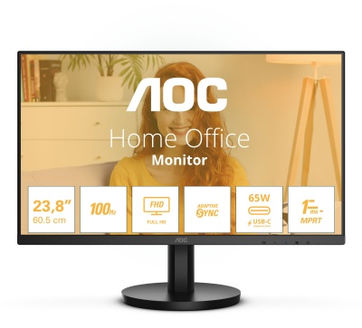 Монитор AOC 24" 24B3CA2 черный IPS LED 4ms 16:9 HDMI матовая 1300:1 250cd 178гр/178гр 1920x1080 100Hz FHD USB 3.4кг