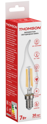 THOMSON LED FILAMENT TAIL CANDLE 7W 730Lm E14 4500K TH-B2076